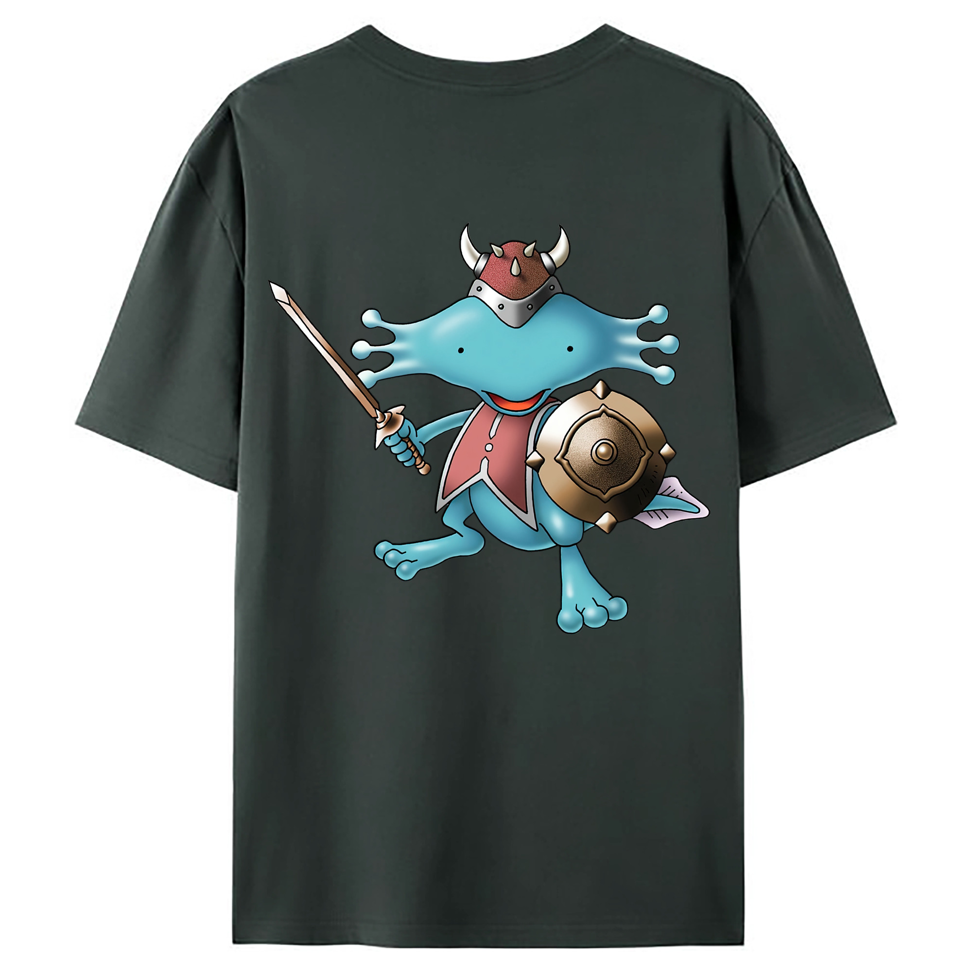 （画像用） ドラゴンクエスト Doragon Kuesuto Dragon Quest 綿100％ メンズ半袖Tシャツ（バックプリント） 通気性
